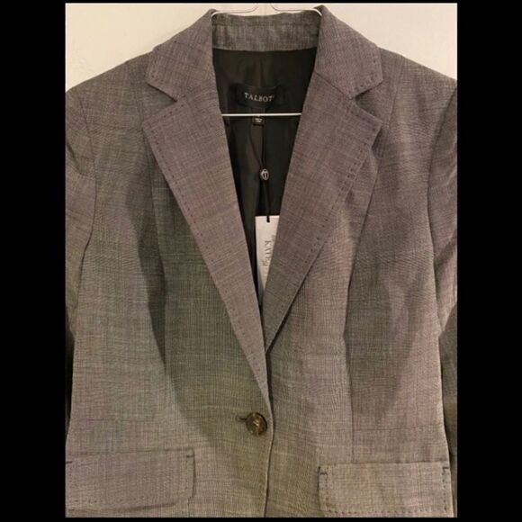 TALBOTS GRAY WOOL MIX BLAZER JACKET 4 - Picture 4 of 5
